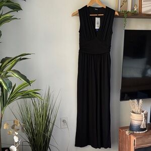 Cider Black Maxi Low V Jumpsuit